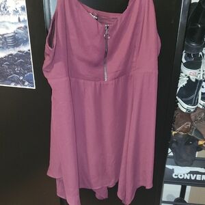 Torrid Burgandy Asymmetrical Tank Top